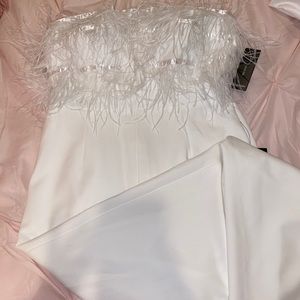 White Feathered Jumpsuit